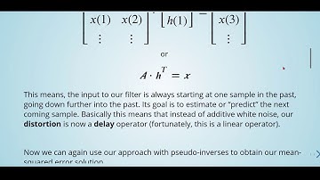 ADSP -  14 Prediction - 02 Wiener Filter Approach