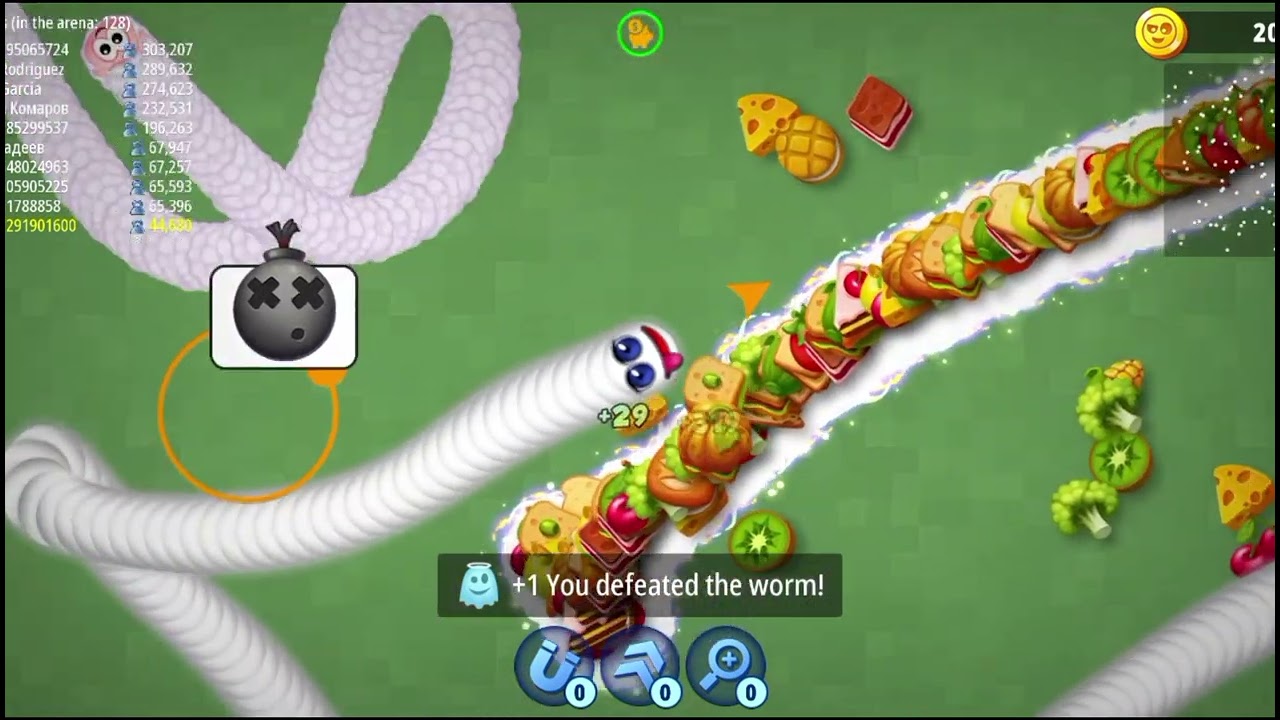 🐍WORMSZONE.IO | Giant Slither Snake Top 01 🏆 | Epic Worms Zone Biggest Snake Gameplay! |Melingkaryt 