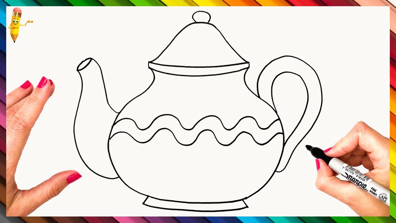 How To Draw A Teapot Step By Step 🫖 Teapot Drawing Easy - YouTube