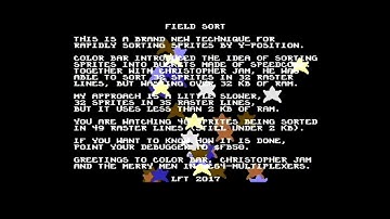 Commodore 64 demo: LFT -Field Sort (2017)