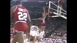 35-year-old Julius Erving Swoops in for Dunk vs. Pistons (1986)