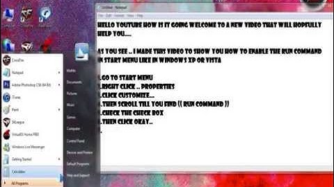 How to enable Run Command In Windows 7