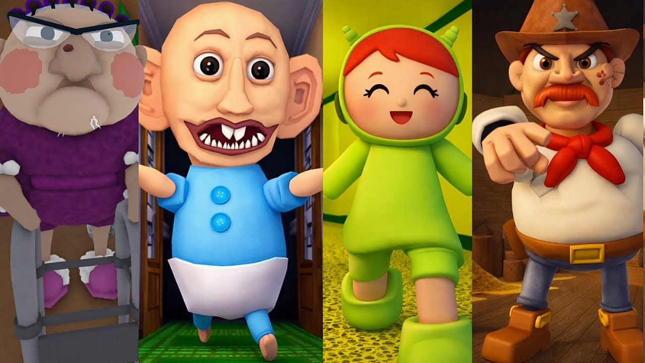 Roblox Escape All Jumpscares, TEACHER NINA SCHOOL PRISON BREAKOUT, ESCAPE COWBOY ROBBY'S EVIL BANK