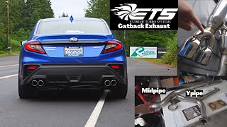 ETS 2022 SUBARU VB WRX CATBACK EXHAUST SYSTEM midpipe install review and sound test vs stock