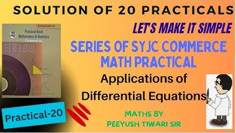 Class12|20 Maths Practical Solution|Applications of Differential Equation-Part20|HSC #class12thmaths