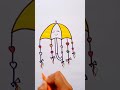 Umbrella Drawing / How to Draw Umbrella / Cute Umbrella Drawing/ #shorts #youtubeshorts