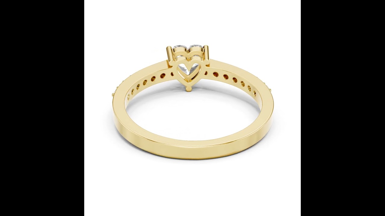Heart Cut Diamond Pave Accents Engagement Ring