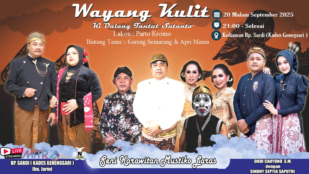 🔴🔵#LIVE WAYANG KULIT LAKON PARTO KROMO  PERNIKAHAN || DODI & SINDHY || DALISAN 20 SEP 2025.