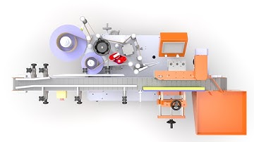 The 3D design of automatic vertical round bottle labeling machine