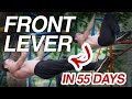 How I learned the FRONT LEVER in ONLY 55 Days (EXPLAINED!)