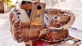 Restoration broken HITACHI 30kw ice machine | restore rusty old 3 phase 380v compressor