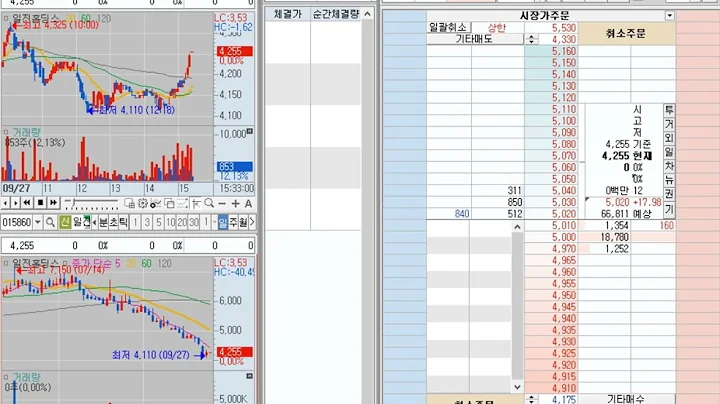 [호가창] 일진홀딩스 (015860) 2022-9-28 (+5.17%) 호가창 풀타임