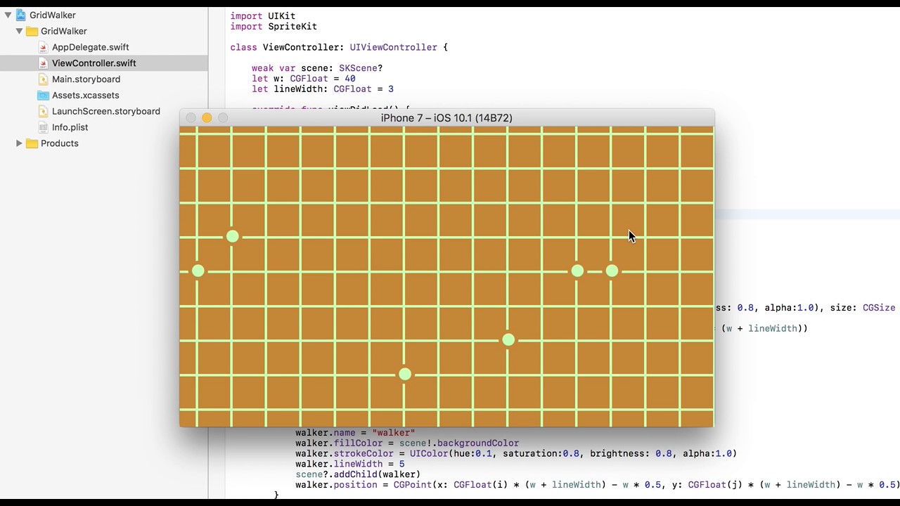 Today's iOS sample no.1423 grid walker YouTube