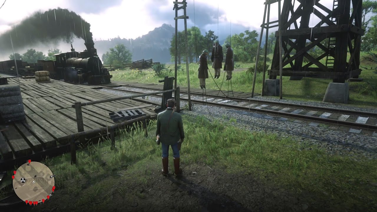 RDR2 Will the train stop the ropes attached to Micah YouTube
