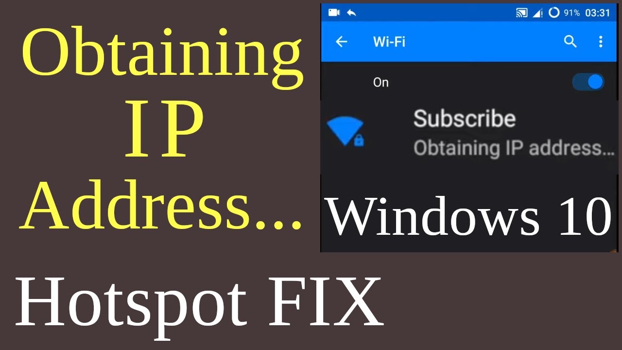 Fix Windows 10 Hotspot Not Obtaining Ip Address | Windows 10 Wifi Failed To Obtain Ip Address Solved