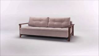 Innovation Alto Dual With Ran Arms Sofa Bed In 544 Oatmeal Chenille - Queen Size