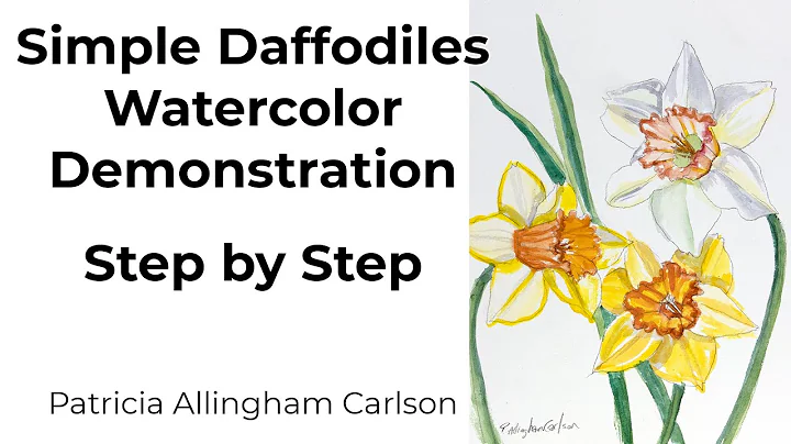 Simple Daffodils Watercolor Demonstration Step by Step