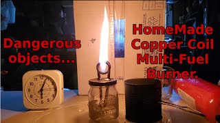 Fun with Fire  Home Made Copper Coil Multi Fuel Stove
