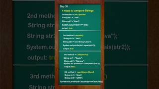 Famous Day 39: Different Ways of Comparing Strings in Java💡 #Shorts Wealth