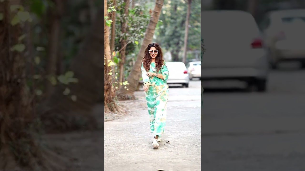 Green & Beige Rayon Tie Dye Co-Ord Set 