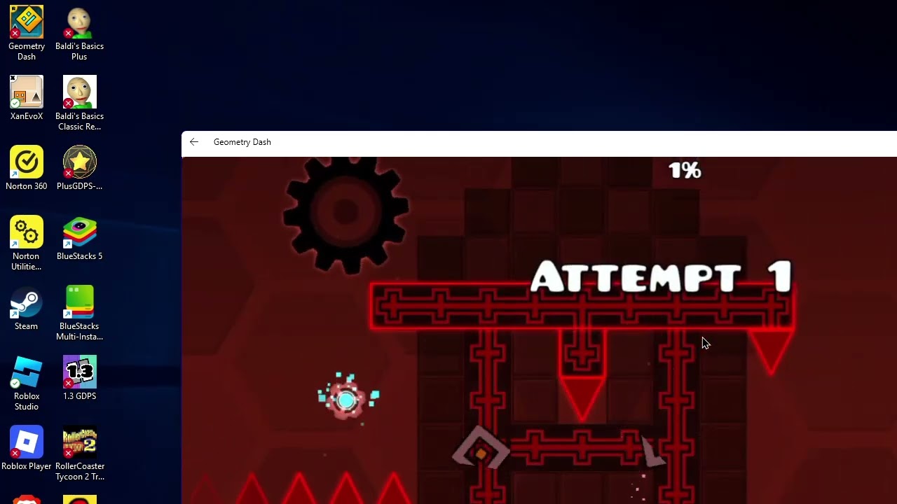Geometry Dash Mobile App on Windows 11 (obs test)