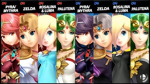 Pyra Mythra and Zelda and Rosalina and Palutena VS Pyra Mythra and Zelda and Rosalina and Palutena