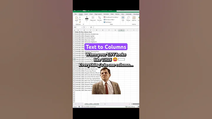 How to Instantly Split a Messy CSV into Columns in Excel (text to columns) #excel