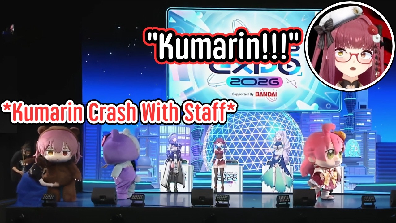 Kumarin Accidentally Crash With Staff MC Because Of Her Big Body【Hololive】