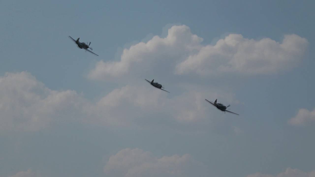 Fly By  Warbrids beim OTT16 P40 Warhawk,P51 Mustang ,Yak 11