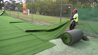 Laying Artificial Grass Tennis Court at Blackbutt