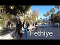 Walking in Fethiye's city center in January, Turkey