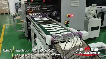 DABA #semi #rotary #diecutting cutting machine for IML #cupfan Conveyor belt and automatic stacking