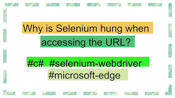 Why is Selenium hung when accessing the URL?