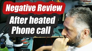 Customer left Negative review after phone call  Listen to the recording.