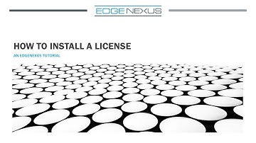 How to obtain and install a license on the EdgeADC