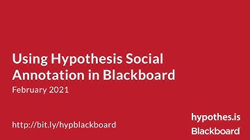 Webinar: Using Hypothesis Social Annotation in Blackboard Learn: 2021 February