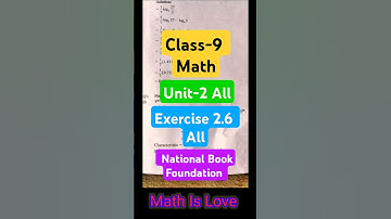 Class-9 Math Unit-2 exercise 2.6 all question NBF, national book foundation  #shorts #class9 #maths