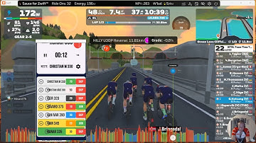 Zwift - TTT: WTRL Team Time Trial #300 - Zone 19 (LATTE) on Ocean Lava Cliffside Loop in Watopia