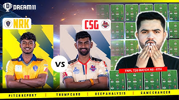 CSG vs NRK  Dream11 Prediction | Chepauk Super Gillies vs Nellai Royal Kings TNPL 2025 6th Match