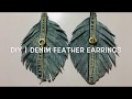 Create unique Earrings with Denim Scraps! | DIY ideas to recycle old Jeans| Denim Feather Earrings-1