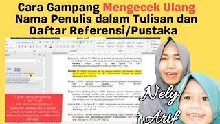 Cara Mudah Mengecek Nama Penulis dalam Tulisan dan daftar Referensi Pustaka (Artikel, Skripsi, etc.)
