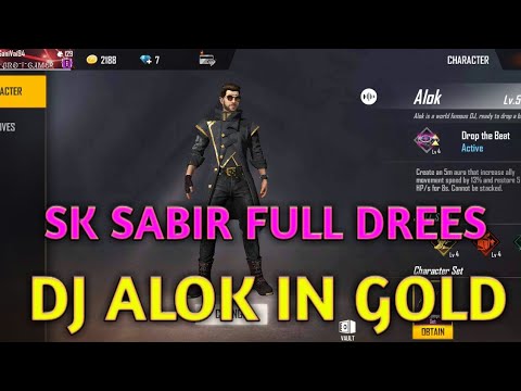 Dj alok character gold free fire 8000 gold only dj alok ...