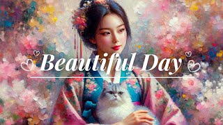 Relaxing Music ( Playlist ) - Relax \/ Study \/ Sleep, Cute  Cat 🐈,Cherry Blossom, Butterfly, Day-64