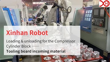 Robotic loading & unloading for the Compressor Cylinder Block — Tooling board incoming material