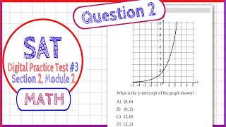Question 2 in SAT Digital Practice Test #3, MATH Section 2 Module 2 - "What is the y-intercept..."