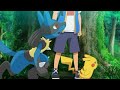 Ash lucario growl at the pokemon hunters