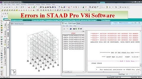 Errors in STAAD Pro V8i Software