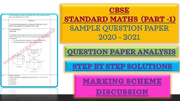 CBSE | CLASS 10| SAMPLE QUESTION PAPER 2020-21| (STANDARD MATHS) |PART -1 (SECTION – A)