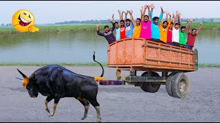 Must Watch The Robber Bullock Cart New Funny Comedy Video 2024 😎Totally Amazing Comedy Episode 282