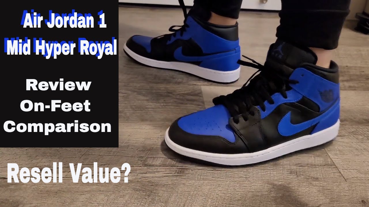 Air Jordan 1 Mid Hyper Royal - 2021 Review, On Feet, and Comparison Any  Resell Value? HD 1080p